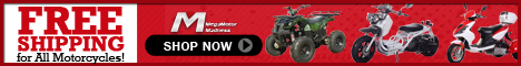 Free Shipping for All Motorcycles! ATV, SCOOTER, TRIKE,STREET BIKE and UTV from Mega Motor Madness. Shop now!