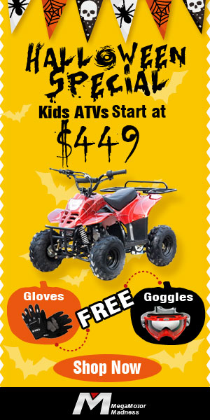 Halloween Special! Kids ATVs start at $449 & Free Gloves and Goggles. Ends Nov.10. Shop now!